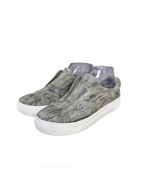 J/Slides Heidi Green Camo Leather Platform Slip-On Sneakers Women’s Size 8
